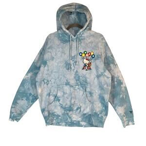 Hypland x Hello Kitty Happy Balloons Hoodie Large Blue Tie Dye Balloon Graphic